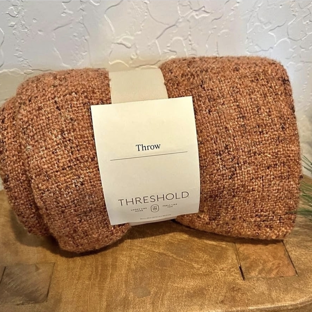 Threshold Warm Orange Throw Blanket